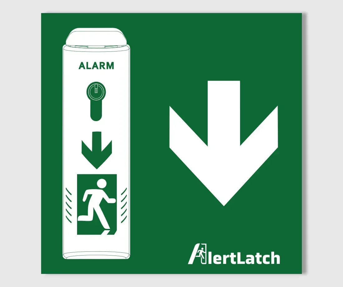 AlertLatch Tuerwaechter Aufkleber Piktogramm