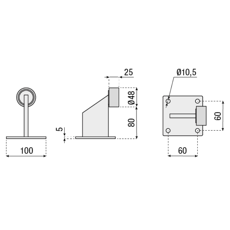 Zeichnung - HI-MOTIONS 242 - Anschlagpuffer mit Befestigungsplatte
