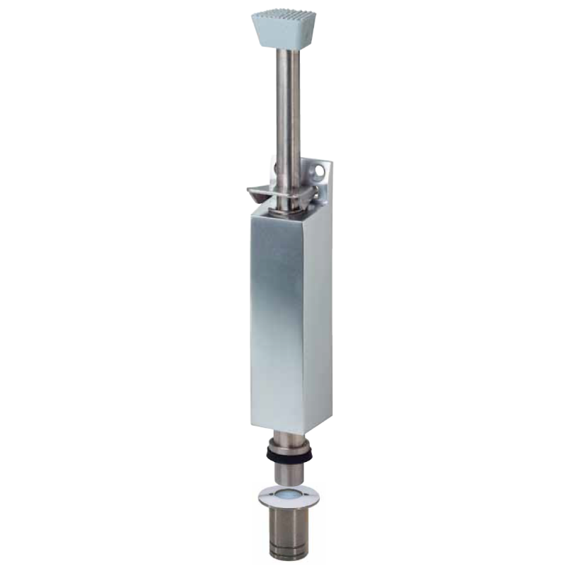 KWS 1042 Türfeststeller mit Bodenbuchse - 120 mm Hub