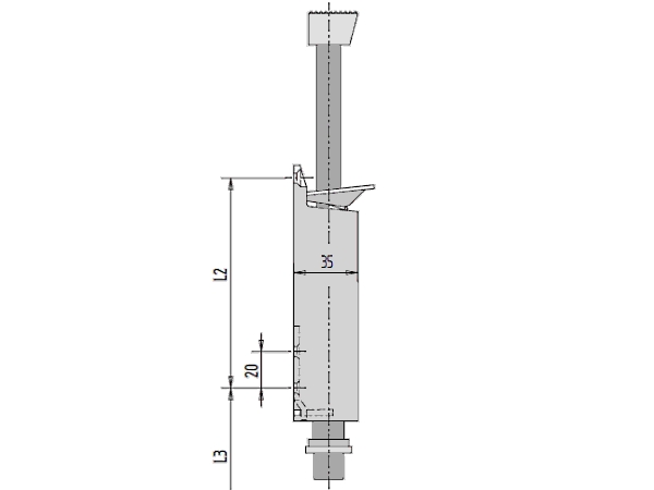 Türfeststeller mit Bodenbuchse bis 100 kg - 120mm Hub