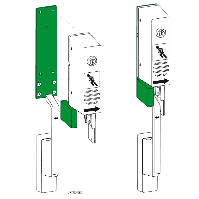 Montageplatte mit Richtungsbegrenzer - GfS Türwächer