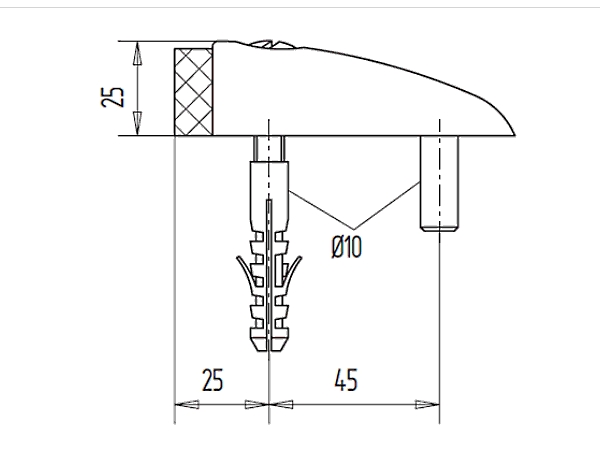 Türstopper Bodenmontage bis 80 kg 